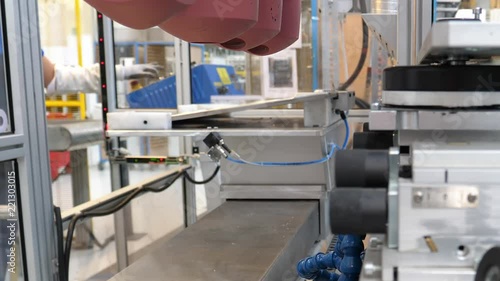 Modern industry, industrial pad printing at work. 4K UHD