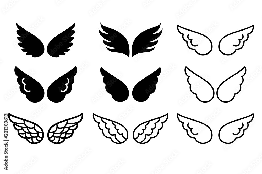 Wings icon vector Wings icon vector