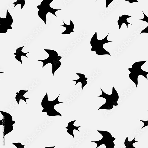 Beautiful simple seamless swallow pattern