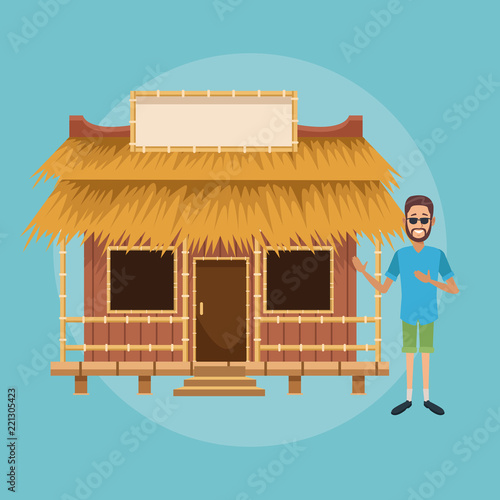 Beach kiosk cartoon