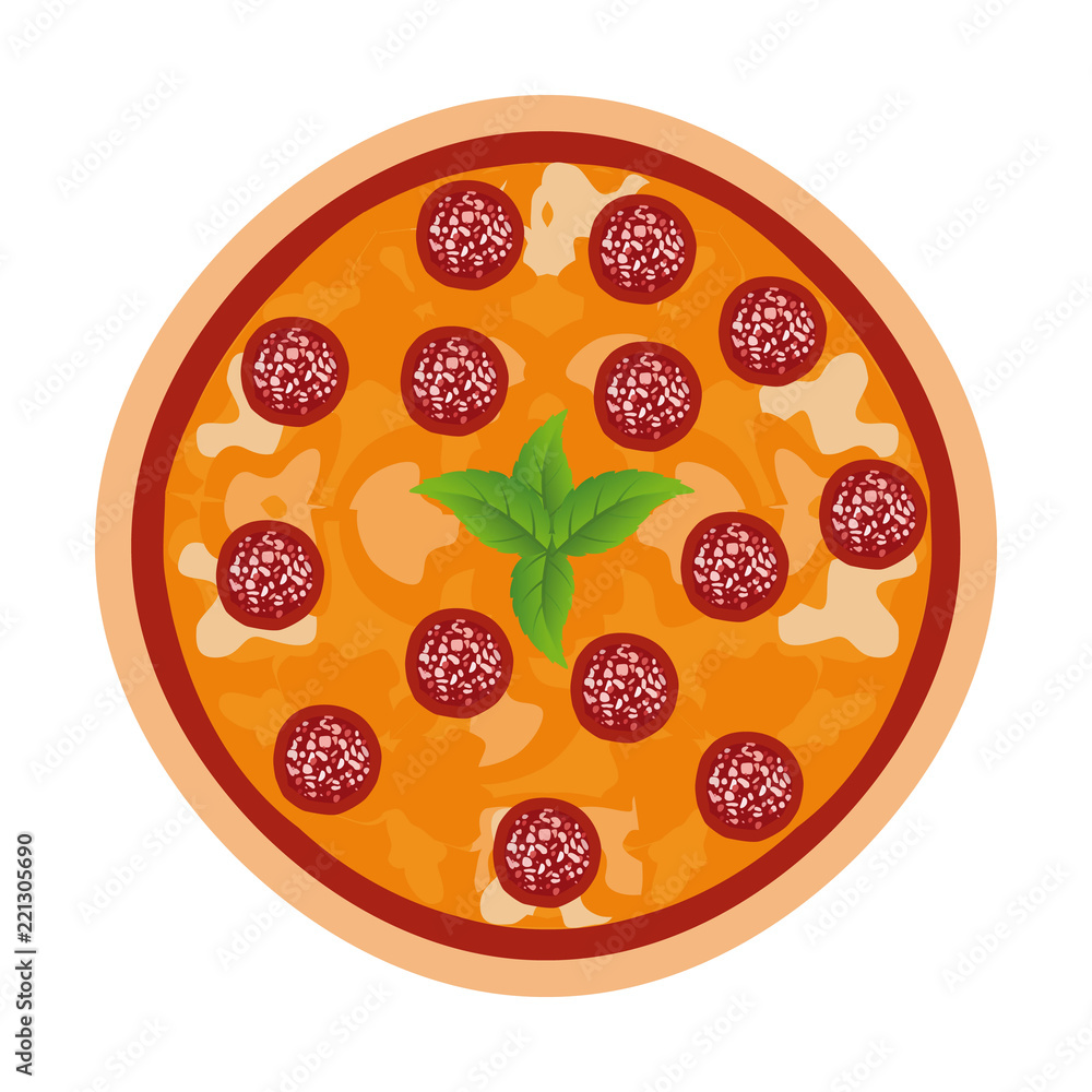 Pepperoni pizza in vector illustration Pepperoni pizza in vector illustration