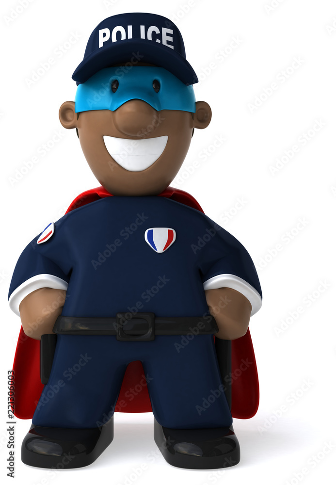 Fun policeman - 3D Illustration Fun policeman - 3D Illustration