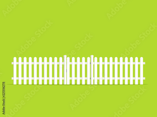 White Picket Fence With Gate icon