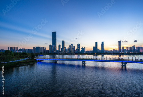 panoramic city skyline in shenzhen china
