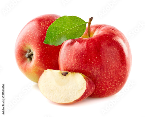 Red apples with slice