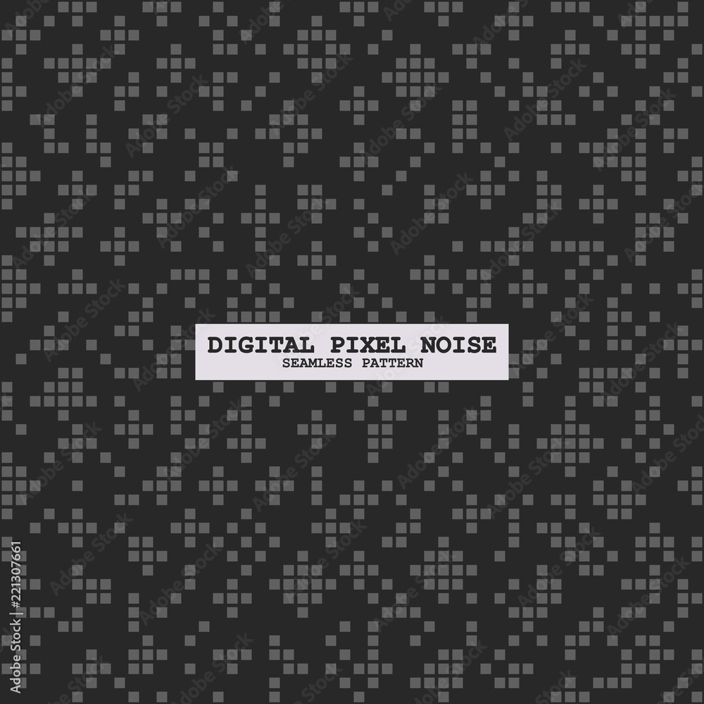 Digital seamless square black noise pattern