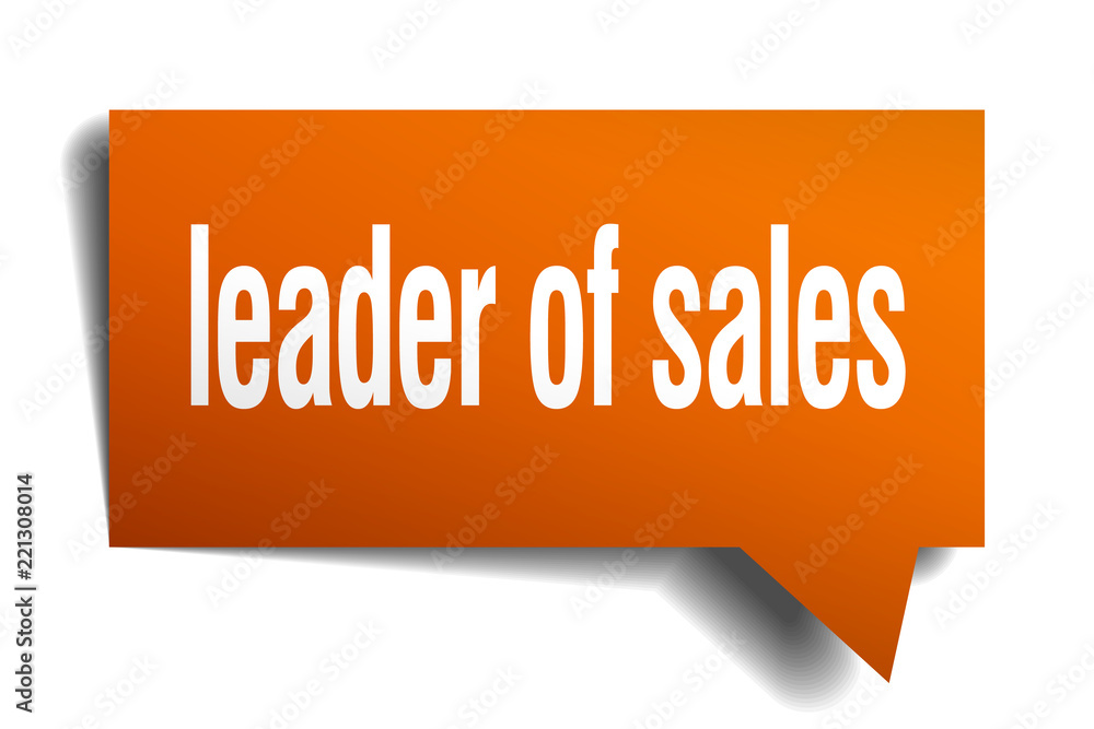 leader of sales orange 3d speech bubble leader of sales orange 3d speech bubble
