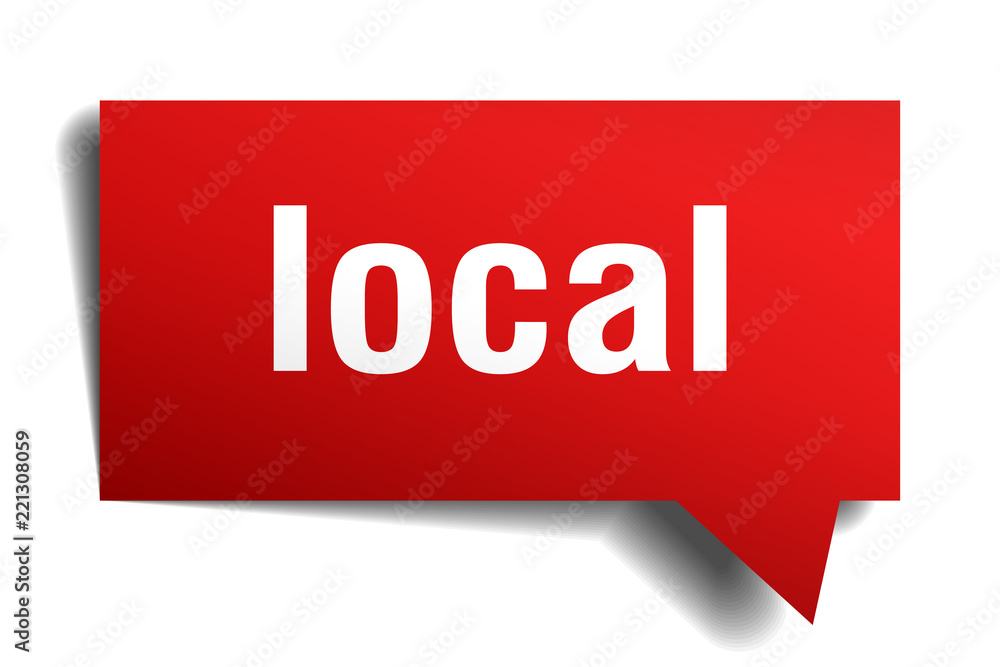 local red 3d speech bubble local red 3d speech bubble