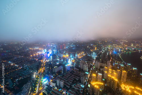 Photography panoramic city skyline in shanghai china