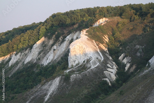 Chalk rocks over the Don river photo