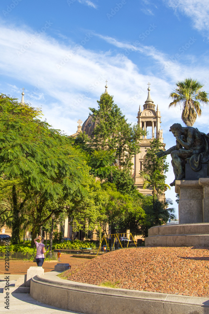 Porto ALegre, Brazil: the Júlio de Castilhos Monument to the center of Matriz Square (Praça da Matriz) , Porto Alegre, Rio Grande do Sul, Brazil