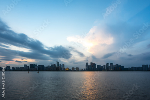 panoramic city skyline in hangzhou china