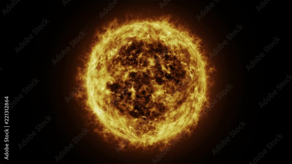 Sun surface and Solar flares, Burning of the sun. 3D