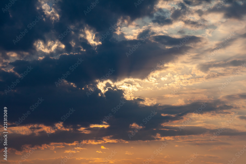 Dramatic sky on sunset