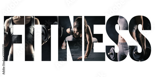 Fototapet Fitness, healthy lifestyle and sport concept