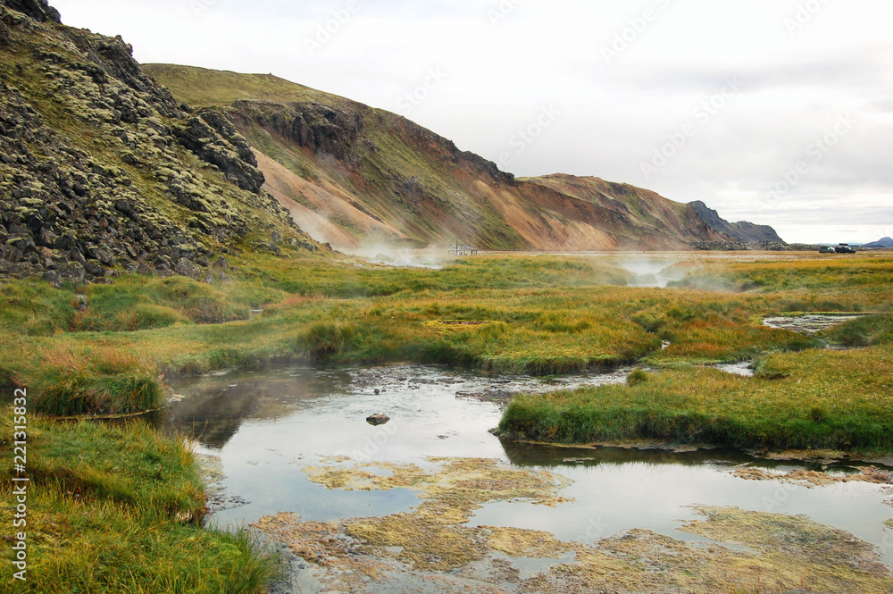 Landmannalaugar hot springs beautiful view