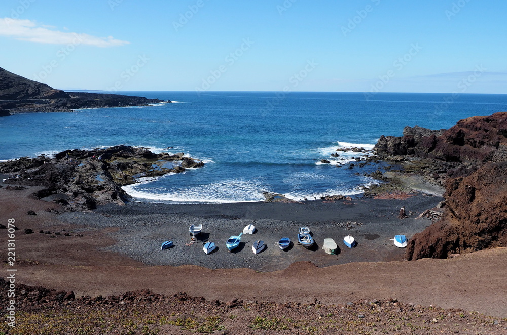 Beach near El Golfo Lanzarote Canary Islands Spain