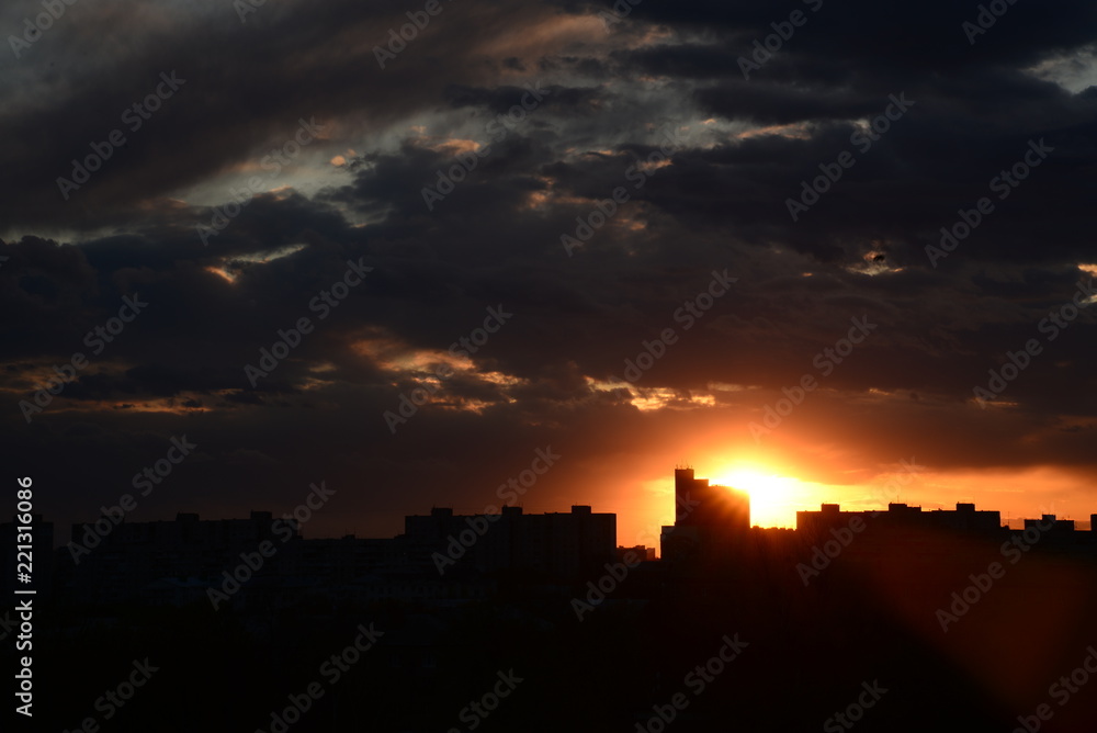 sunset in city sunset in city