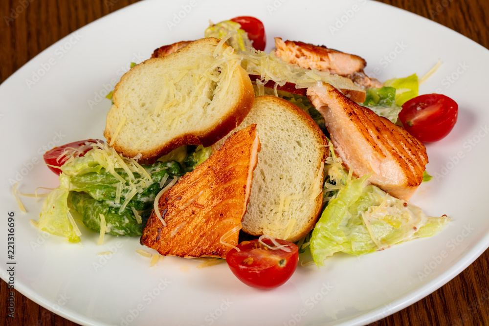 Caesar salad with salmon Caesar salad with salmon