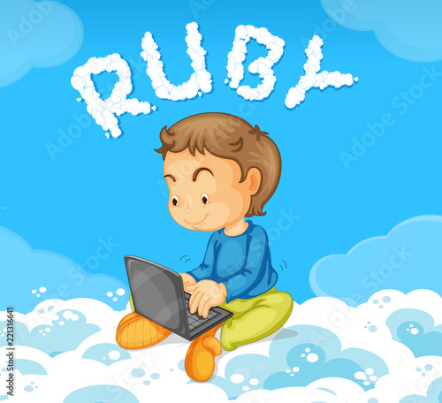 A young man coding ruby