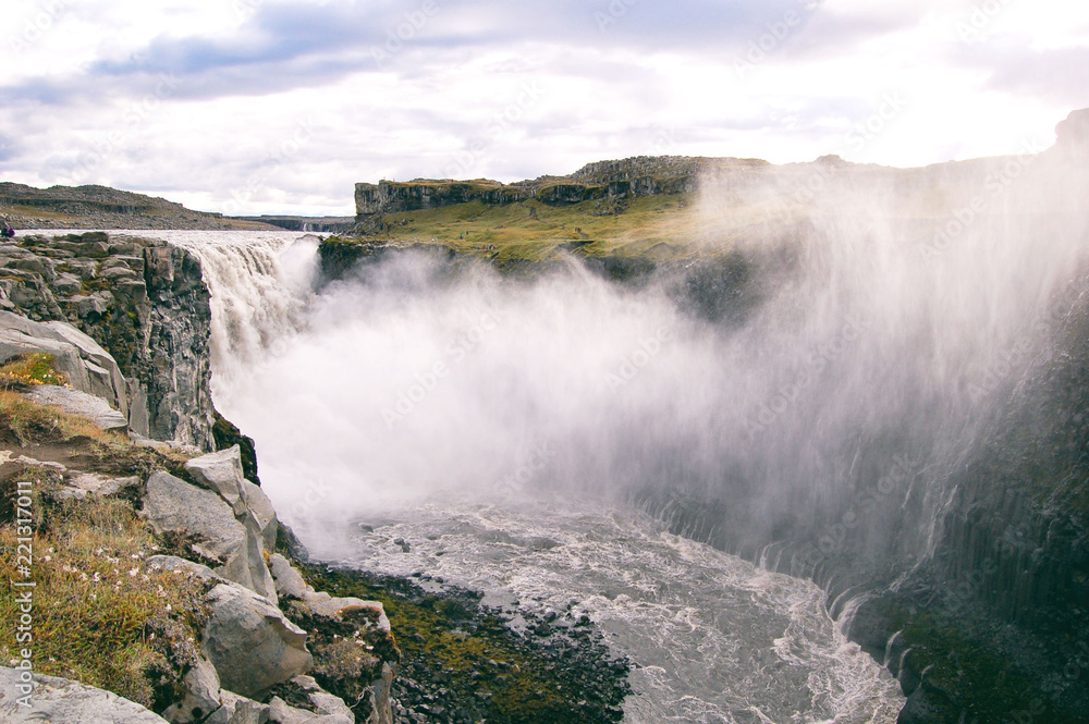 Mighty Dettifoss waterfall landscape Mighty Dettifoss waterfall landscape