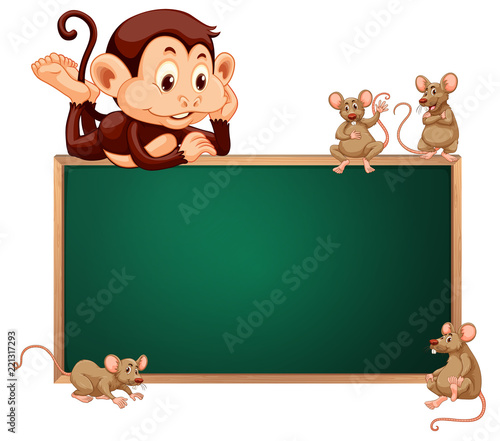 Monkey and rat blackboard banner