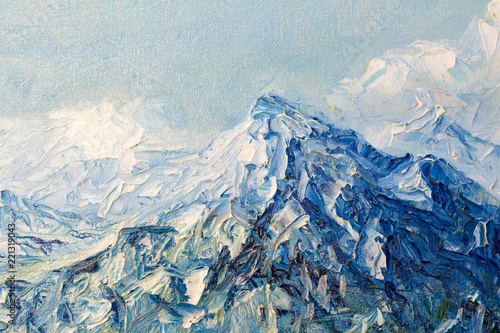 Abstract painting. Painting with oils on canvas for the background of a major stroke.