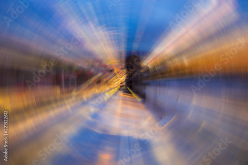 Canvas Print Abstract city street light explosion effect