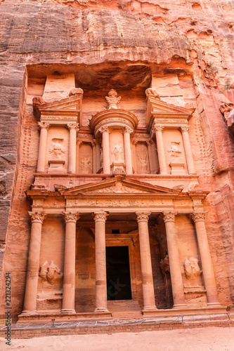 Ancient nabataean temple Al Khazneh (Treasury) located at Rose city - Petra, Jordan