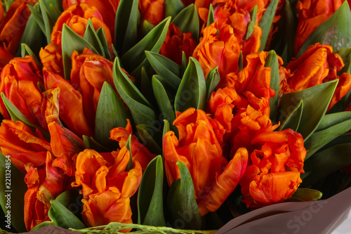 Orange tulips bouquet
