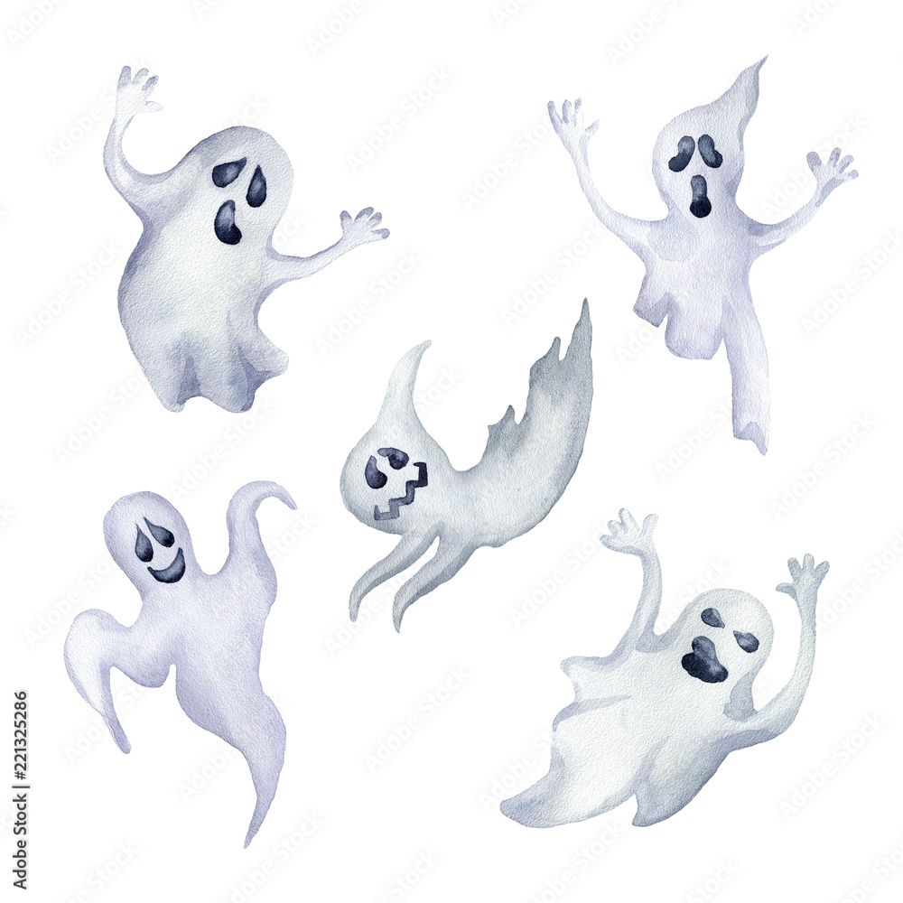 Fototapeta premium Set of halloween ghosts.