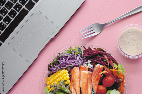 Fresh salad vegetables with...