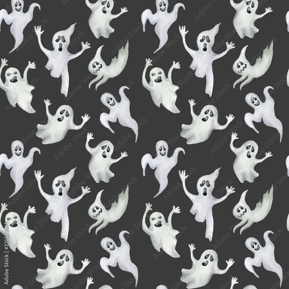 Seamless pattern with halloween ghosts. Seamless pattern with halloween ghosts.