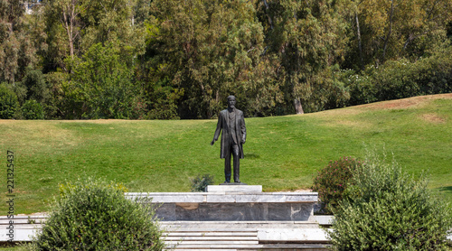 Venizelos Eleftherios statue at liberty park in Athens, Greece. Nature background. photo