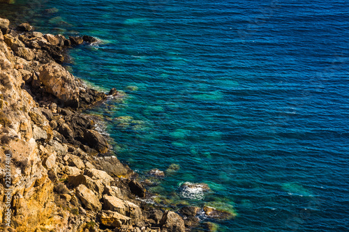 Cliffs in La Azohia Murcia in Mediterranean sea, Spain