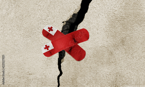 Photo manipulated image to rebuild Tonga after powerful earthquake.