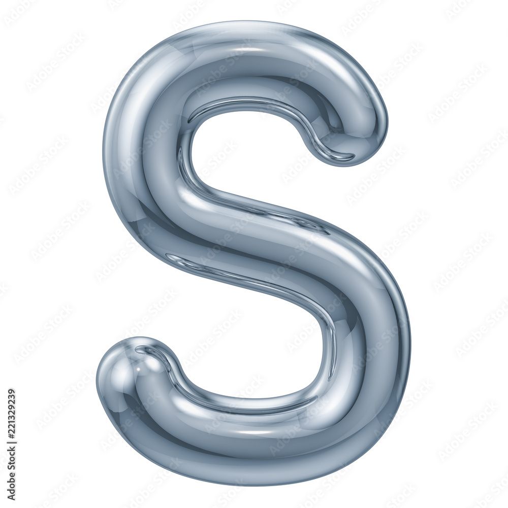 English metallic letter S, 3D rendering English metallic letter S, 3D rendering
