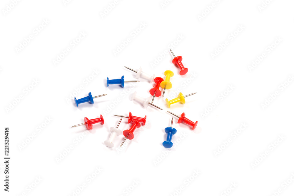 Push pins icons set on white background Push pins icons set on white background