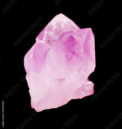 Pink quartz on a black background © epitavi