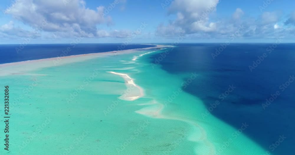 Atoll in french polynesia in aerial view Atoll in french polynesia in aerial view