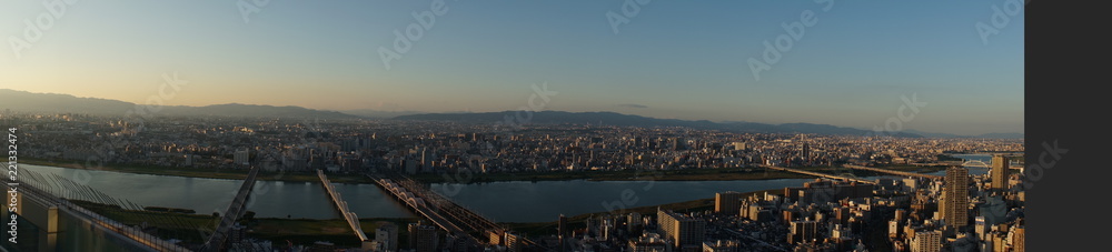 Panorama von OSaka vom Umeda Sky Building