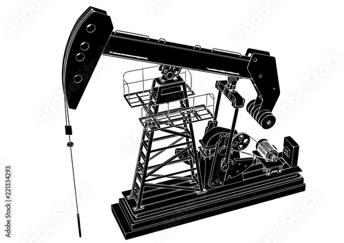 silhouette  oil pumpjack vector