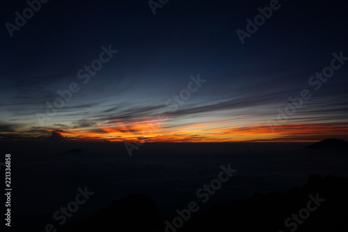 Colorful sunset on Mount Suming © sadam
