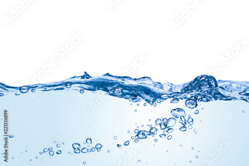 splashing water with underwater bubbles