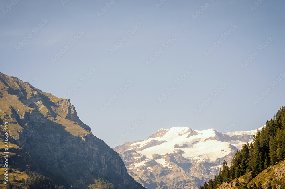 Panoramic view of Mount Rose in the Gressoney valley in summer Panoramic view of Mount Rose in the Gressoney valley in summer