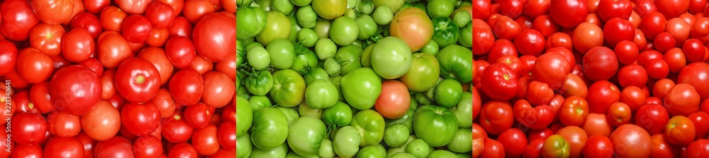 Red and green tomato texture. Fresh juicy red tomatoes Red and green tomato texture. Fresh juicy red tomatoes