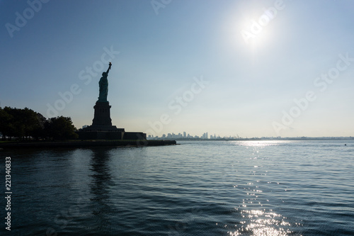 Statue of Liberty on a hot summer day