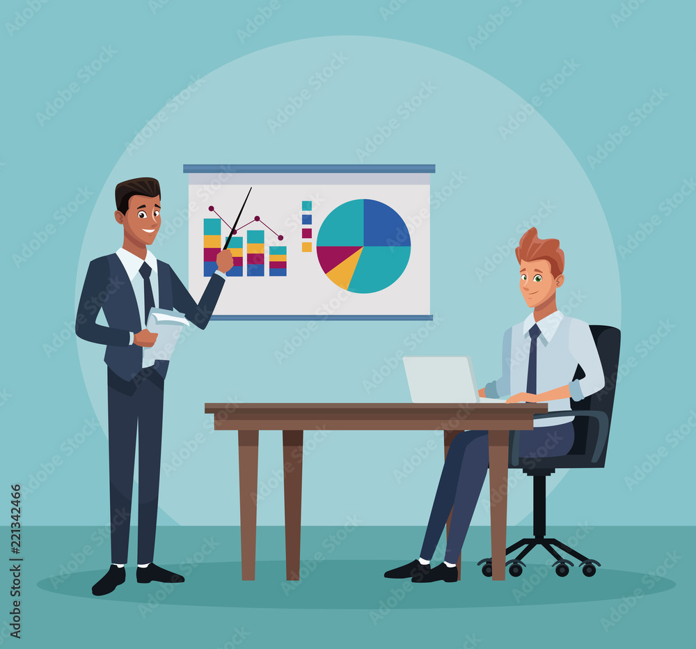 Fototapeta premium Business coworkers cartoons