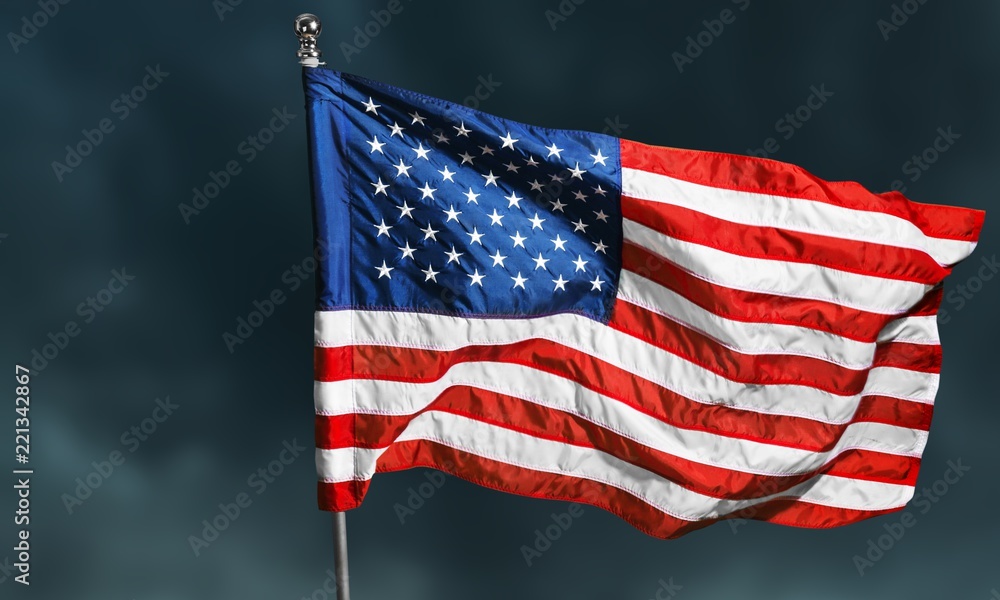 The flag of the United States of America Isolated on white The flag of the United States of America Isolated on white
