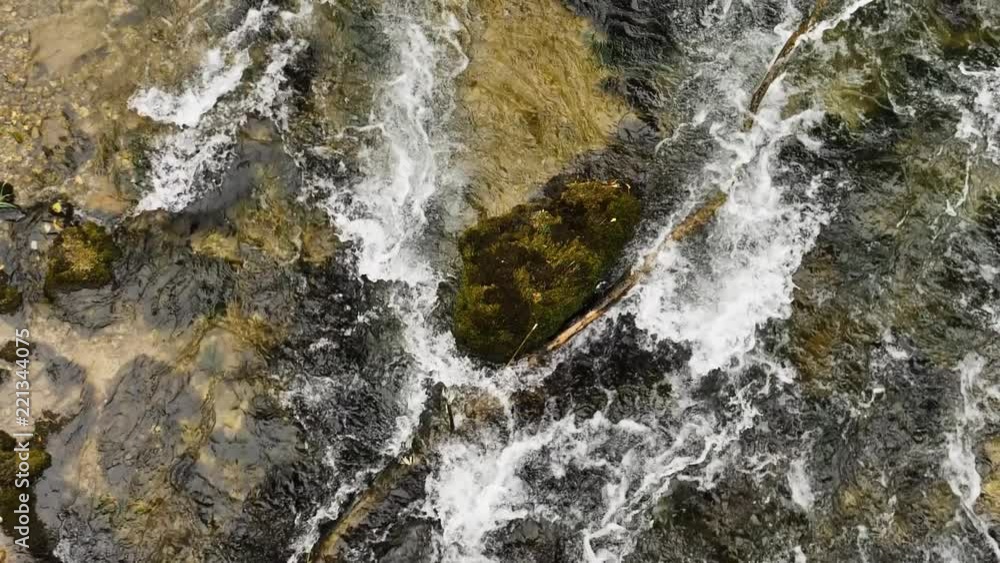 Water surface of a river in slow motion in high definition